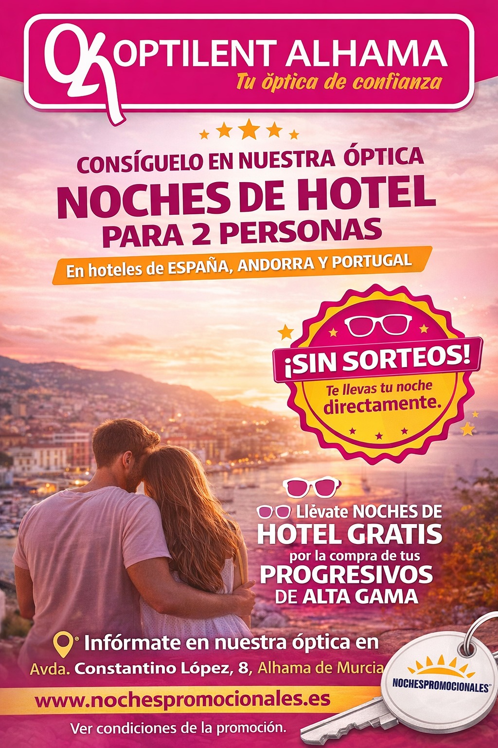 Promoción noches de hotel gratis en Optilent Alhama